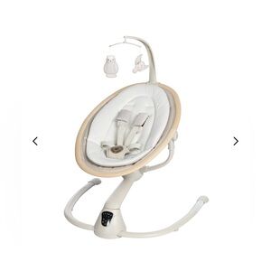 Deluxe Baby Swing with Mobile - Cream and White